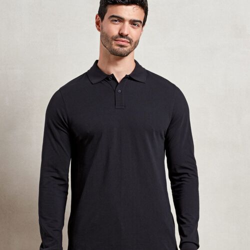 ‘Essential’ unisex long sleeve workwear polo shirt Thumbnail