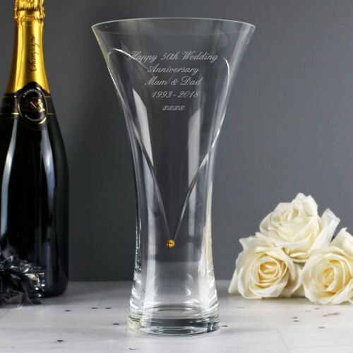 Gold Diamante Heart Vase with Swarovski Elements Thumbnail